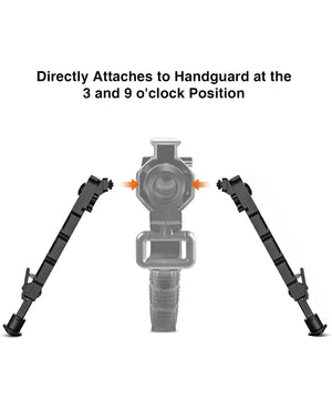 EZshoot Best Bipod Can Be Directly Attached to Handguard at the 3 and 9 o'clock  Position - Compatible with M-lok Rail