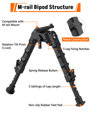 Product Structure of M-rail Bipod for AR-15 Rifle