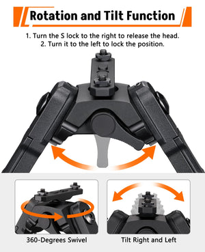EZshoot Best M-lok Bipod with Rotation and Tilt Function