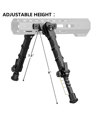 EZshoot Stable Bipod with Adjustable Height from 7.5 to 9 Inches for AR-15 Shooting