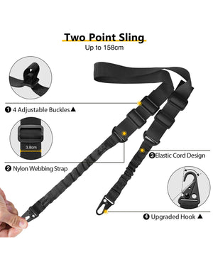 EZshoot Best Rifle Bipod Combo with Adjustable Two Point Sling