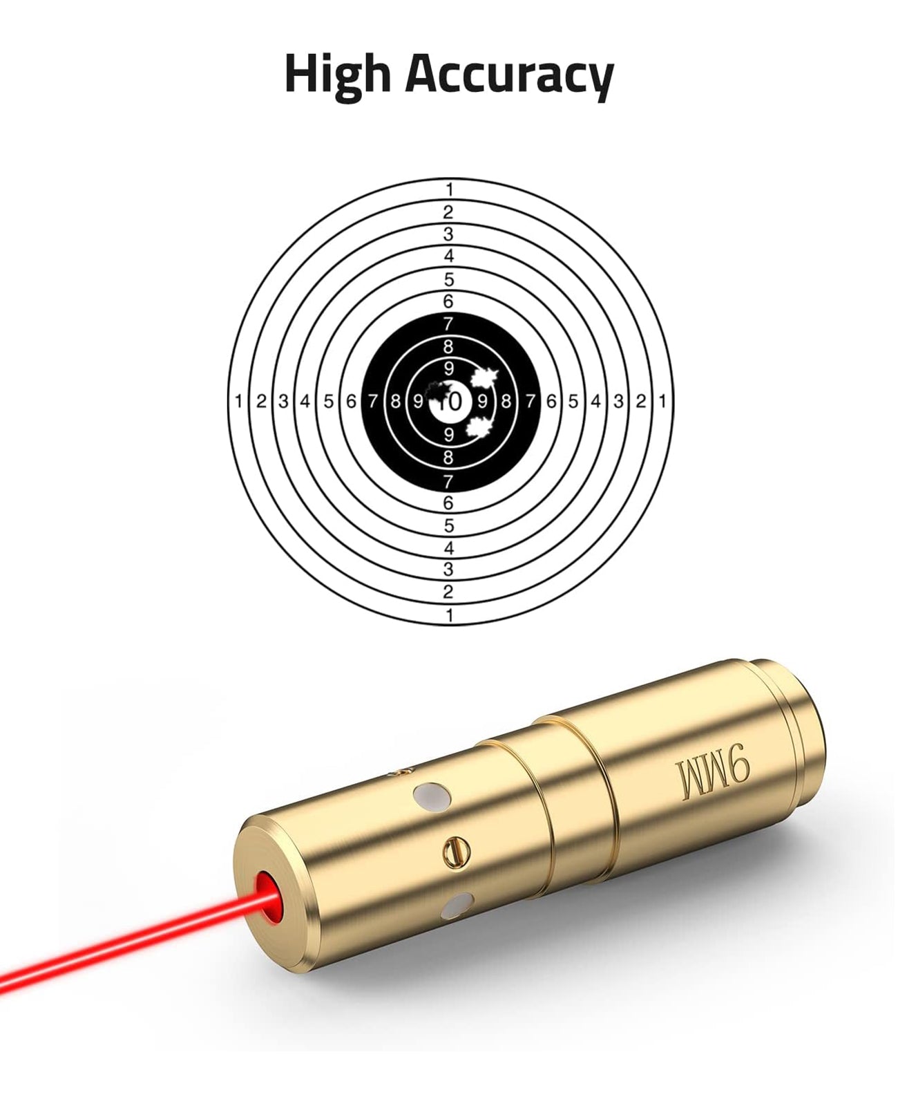 High Accuracy 9mm Red Laser Bore Sighter