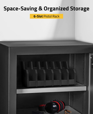 EZshoot Pistol Rack, space-saving & organized storage 6 Slots