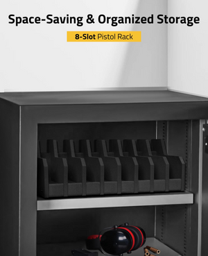 EZshoot Pistol Rack, space-saving & organized storage 8 Slots
