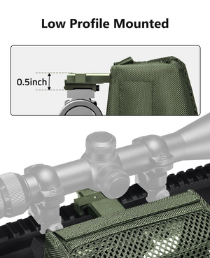 EZshoot Thickened Brass Catcher, Heat Resistant Premium Nylon Shell Catcher, Zipper Bottom Brass Collector with Two Picatinny Rail Mount,Black and Green. (Green)