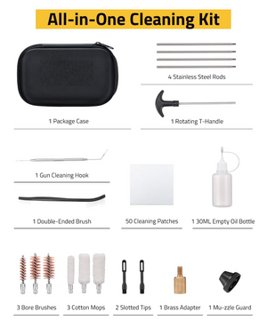 EZshoot Gauge Stainless Steel Rod Case, all-in-one cleaning kit