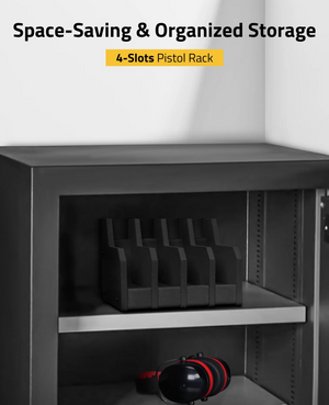 EZshoot Pistol Rack, space-saving & organized storage 4 Slots