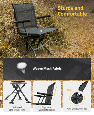 EZshoot deer blind chair, comfortable weave mesh fabric