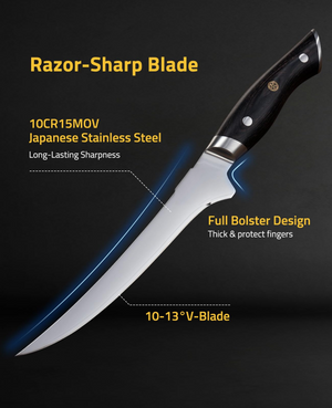 EZshoot knife, long-lasting sharpness full bolster design