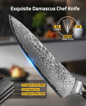 EZshoot Chef Knife, exquisite damascus chef knife