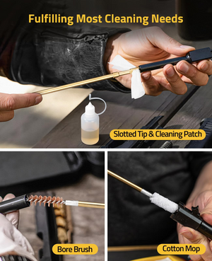 EZshoot cal cleaning kit, slotted tip & cleaning patch 9mm&.45