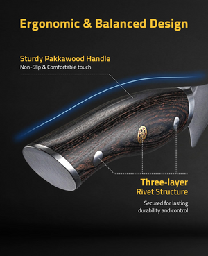 EZshoot knife, sturdy pakkawood handle non-slip& comfortable touch