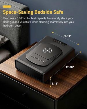 EZshoot fingerprint gun safe, handgun and valuables while blending seamlessly into your