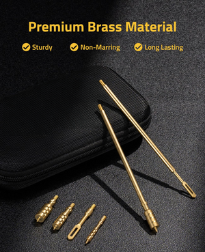 EZshoot caliber cleaning kit, brass material sturdy non-marring 9mm .22 .45 .38& .40