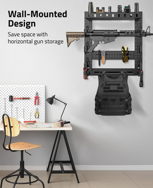 EZshoot Gun Rack, wall-mounted design save space with Compact Gun Rack