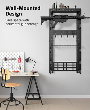 EZshoot Gun Rack, wall-mounted design save space with Multi-Layer Gun Rack