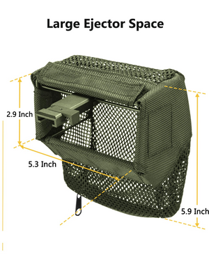 EZshoot Thickened Brass Catcher, Heat Resistant Premium Nylon Shell Catcher, Zipper Bottom Brass Collector with Two Picatinny Rail Mount,Black and Green. (Green)