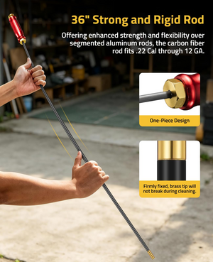 EZshoot Gun Cleaning Accessories, segmented aluminum rods, the carbon fiber