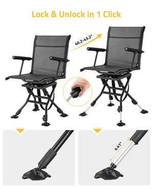 EZshoot Hunting Blind Chair, lock&unlockin 1click