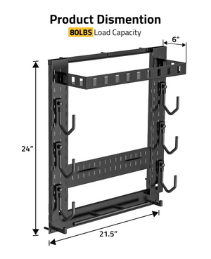 EZshoot Gun Rack Wall, product dismention 80lbs load capacity Compact Gun Rack