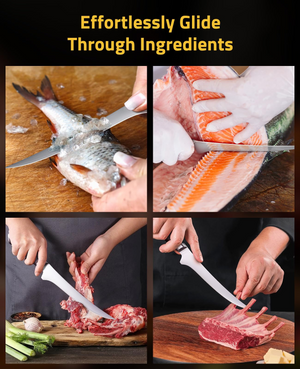 EZshoot boning knife, effortlessly /glide through ingredients