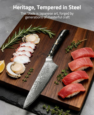 EZshoot Chef Knife, heritage, tempered in steel