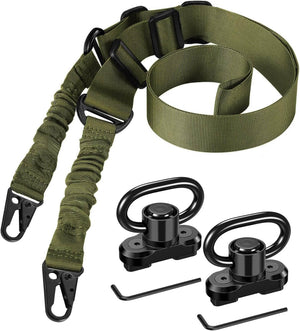 EZshoot Adjustable Two Point Sling with 2 Pack Anti-Rotation Sling Swivels