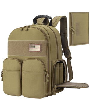 EZshoot Range Backpack Gun Pistol Bags, y in tan
