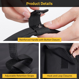 EZshoot Lightweight Short, reinforced handlewith button closure adjustable retentionstraps
