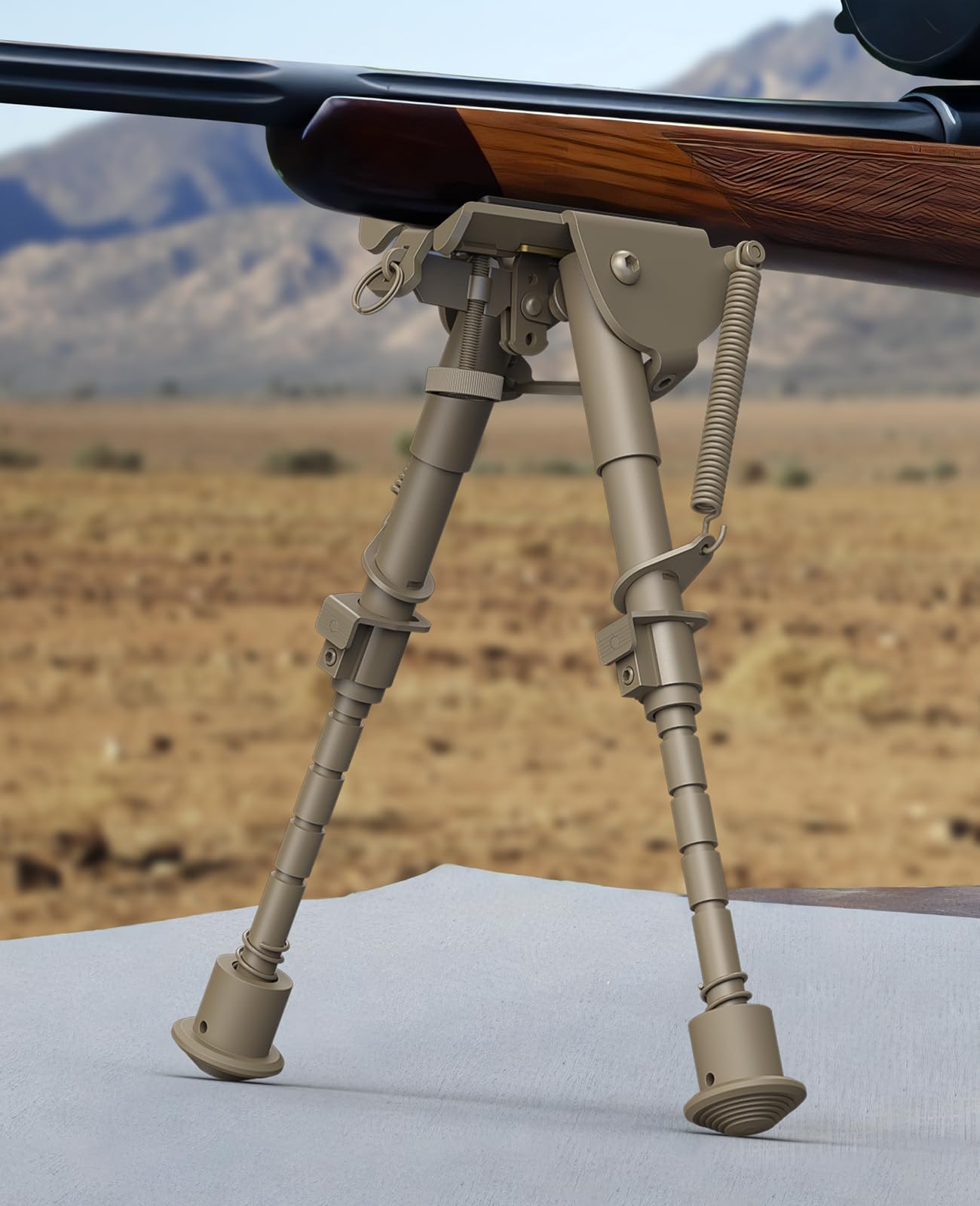 EZshoot Bipod, 6-9 Inch Adjustable Super Duty Tactical Bipod, Flat Dark Earth