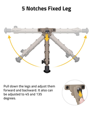 EZshoot Inches Bipod, pull down the legs and adjust them in flat dark earth