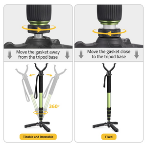 EZshoot Tripod Gun Rifle Crossbow Rest, from the tripod base in green