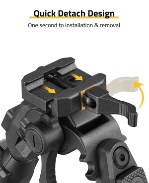 EZshoot Tiltable Quick Release, one second toinstallation & removal Picatinny Bipod