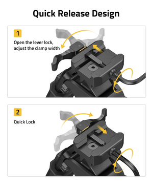 EZshoot Quick Release, quick release design opentheleverlock adjust the clamp width Quick Release Picatinny Bipod