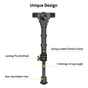 EZshoot these EZshoot bipods, spring loaded tension clamp locking thumb wheel