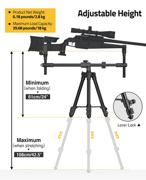 EZshoot Tripod Stick, product netweight adjustable height, 61cm x 108cm