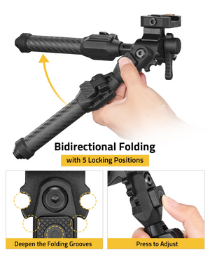 EZshoot Tiltable Quick Release, deepen the folding grooves Picatinny Bipod