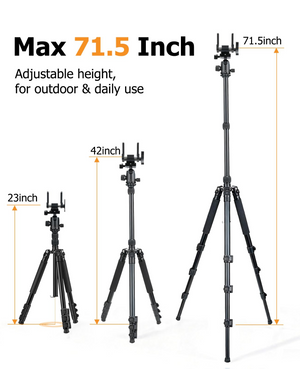 EZshoot Heavy-Duty Adjustable Tripod, adjustable height for outdoor & daily use, 71.5 inch x 71.5inch x 42inch