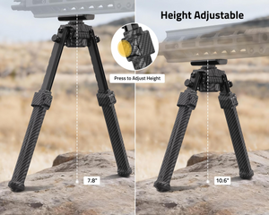 EZshoot Fiber Bipod, height adjustable press to adjust height