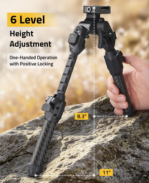 EZshoot Tiltable Quick Release, height adjustment one-handed operation Picatinny Bipod