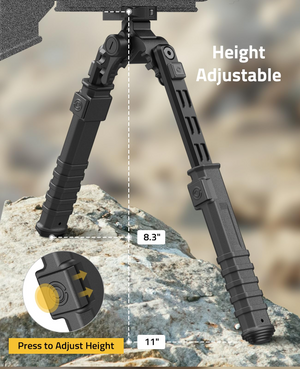 EZshoot Bipod Quick Release, adjustable press to adjust height Quick Release Picatinny Bipod