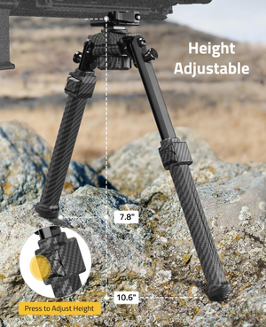 EZshoot Fiber Picatinny Bipod, adjustable press to adjust height