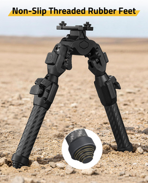 EZshoot Quick Release, non-slip threaded rubber feet M-rail Bipod