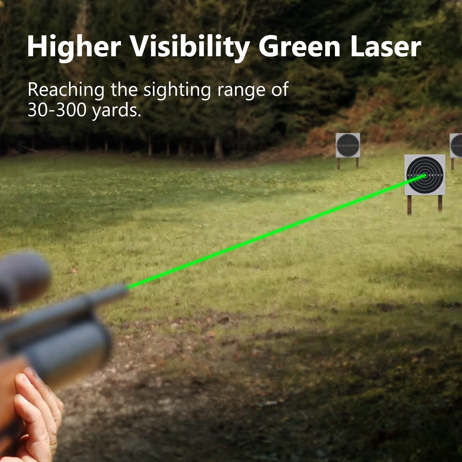 EZshoot 12GA Bore Sighter with Higher Visibility Green Laser - Reaching the Sighting Range of 30-300 yards