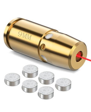 EZshoot Best Laser Bore Sight 9mm Red Laser Boresighter with 3 Sets of Batteries