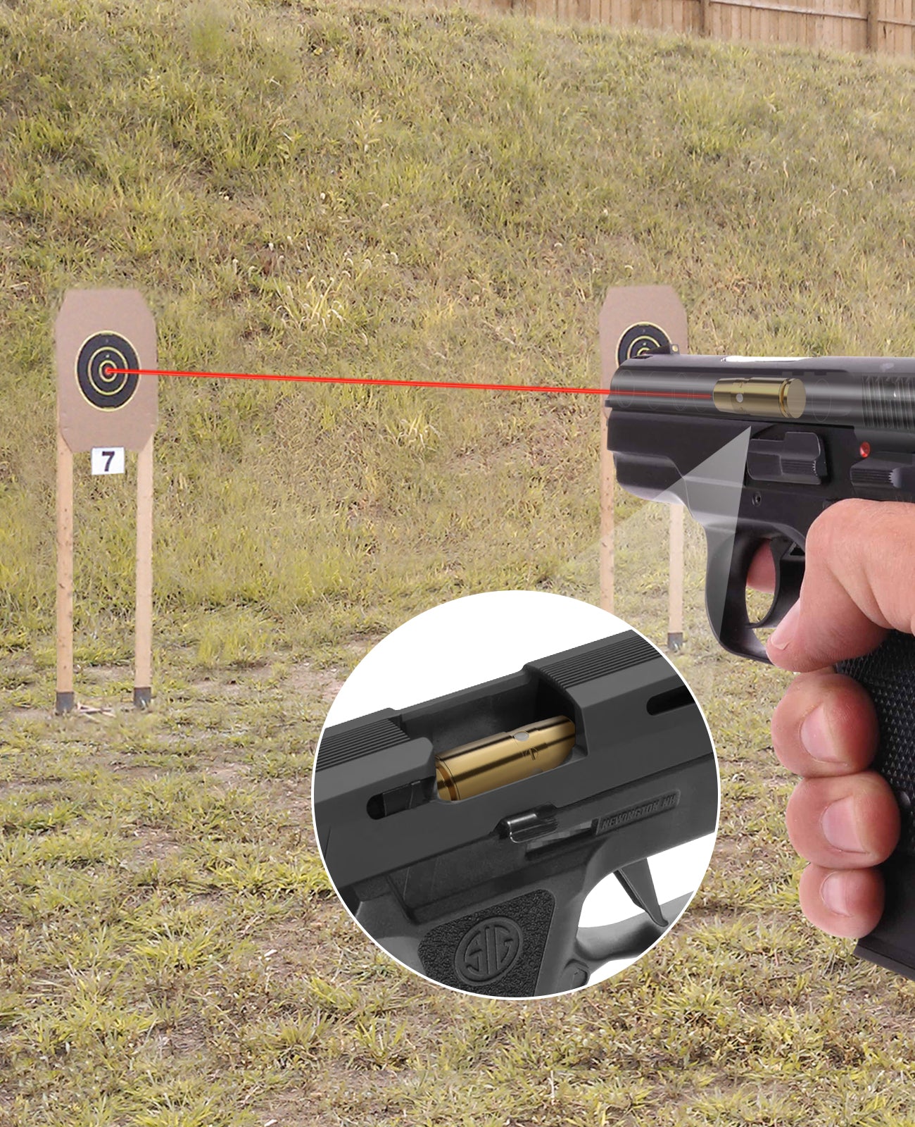 9mm Red Laser Boresighter for Pistols