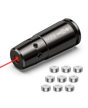 EZshoot Bore Sight Laser for 9mm with Extra Batteries