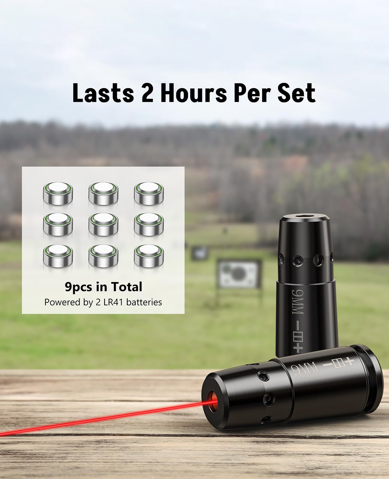 EZshoot Best Laser Bore Sight with Long Battery Life - Last 2 Hours Per Set