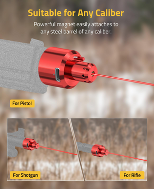 EZshoot Rechargeable Green Laser Bore Sight Magnetic Bore with suitable for any caliber in red laser