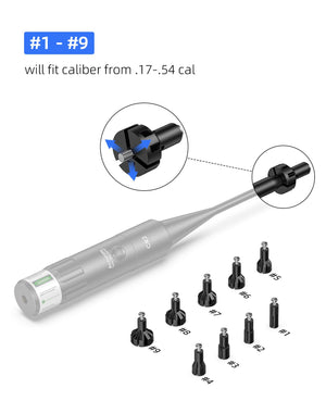 16pcs Bore Adapters & Screws for 0.17 to 12GA Caliber Bore Sighter